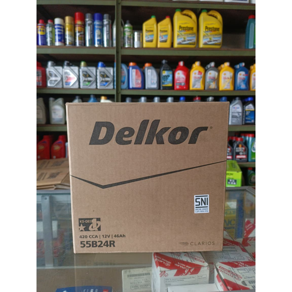 Aki Mobil Delkor 55B24R (NS60) 46Ah / Accu Mobil / Battery Mobil Kering (Avanza, Xenia, Gran Max, Ru
