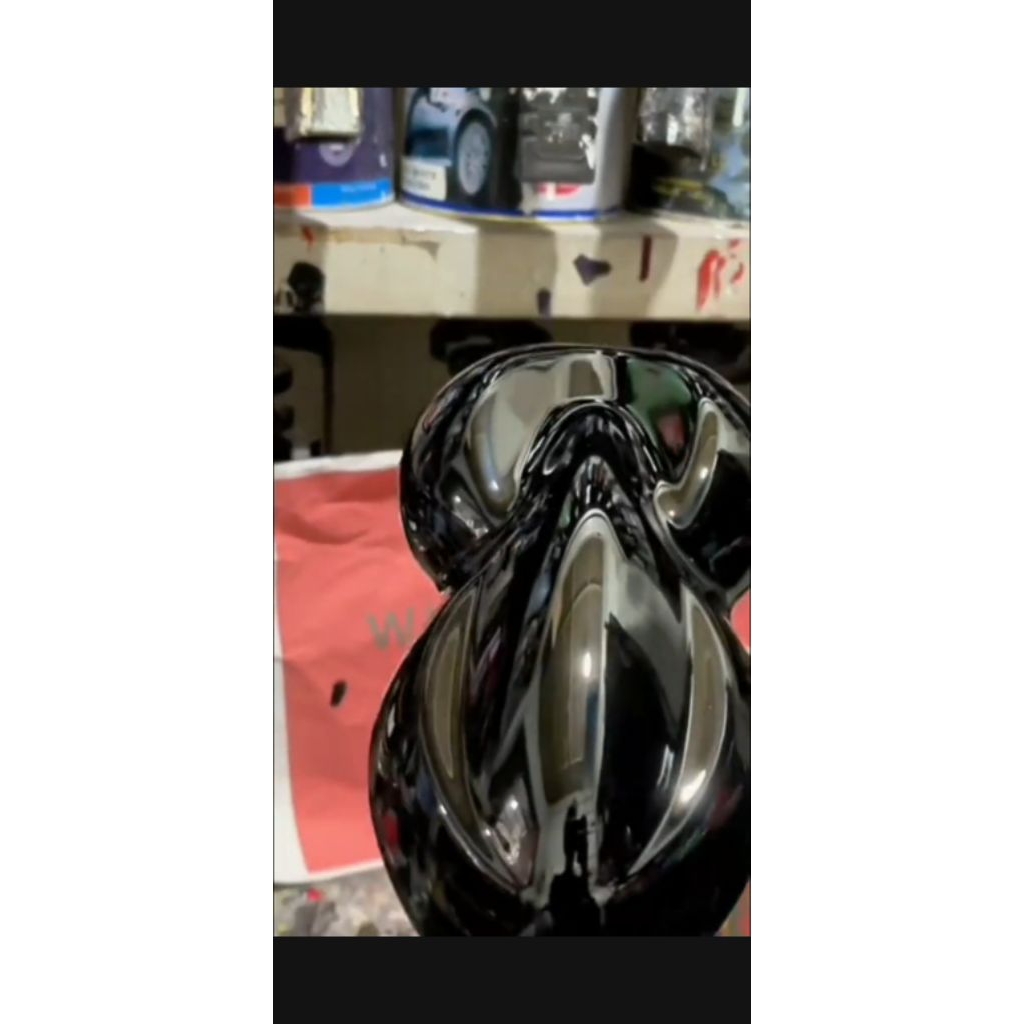 cat mobil& motor warna deep black/hitam cat PU original