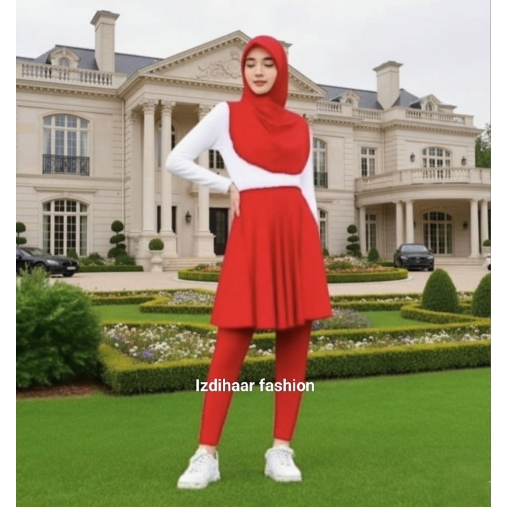 Legging Rok Olahraga Wanita Legging Payung Skirt Senam Running Gym Cewek Model polos