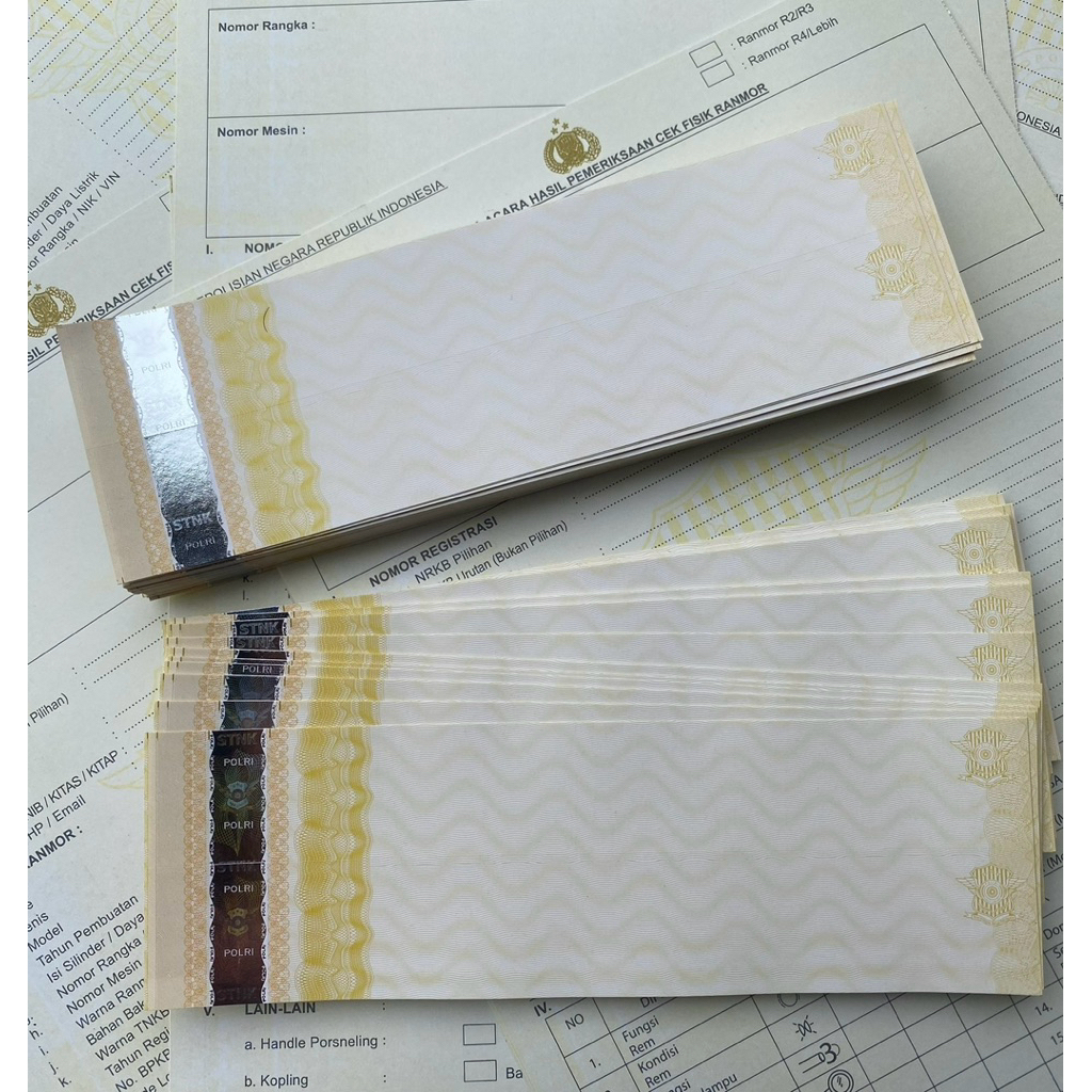 Cek Fisik Kendaraan  Samsat - Kertas Gesek Nomor Rangka dan Mesin Resmi