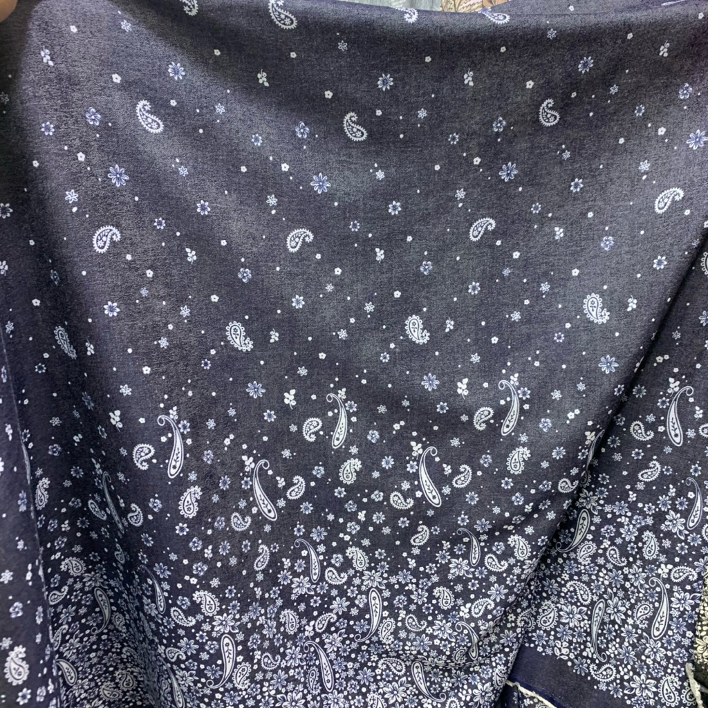 kain chembray katun denim - kain chembrey motif - kain katun motif