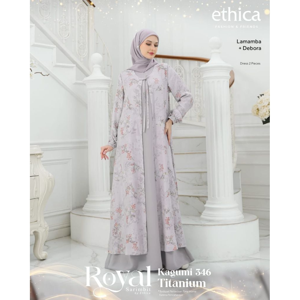 BAJU GAMIS MUSLIMAH TERBARU SARIMBIT ROYAL 2025 KAGUMI 346 & KAGUMI KIDS 188 BY ETHICA
