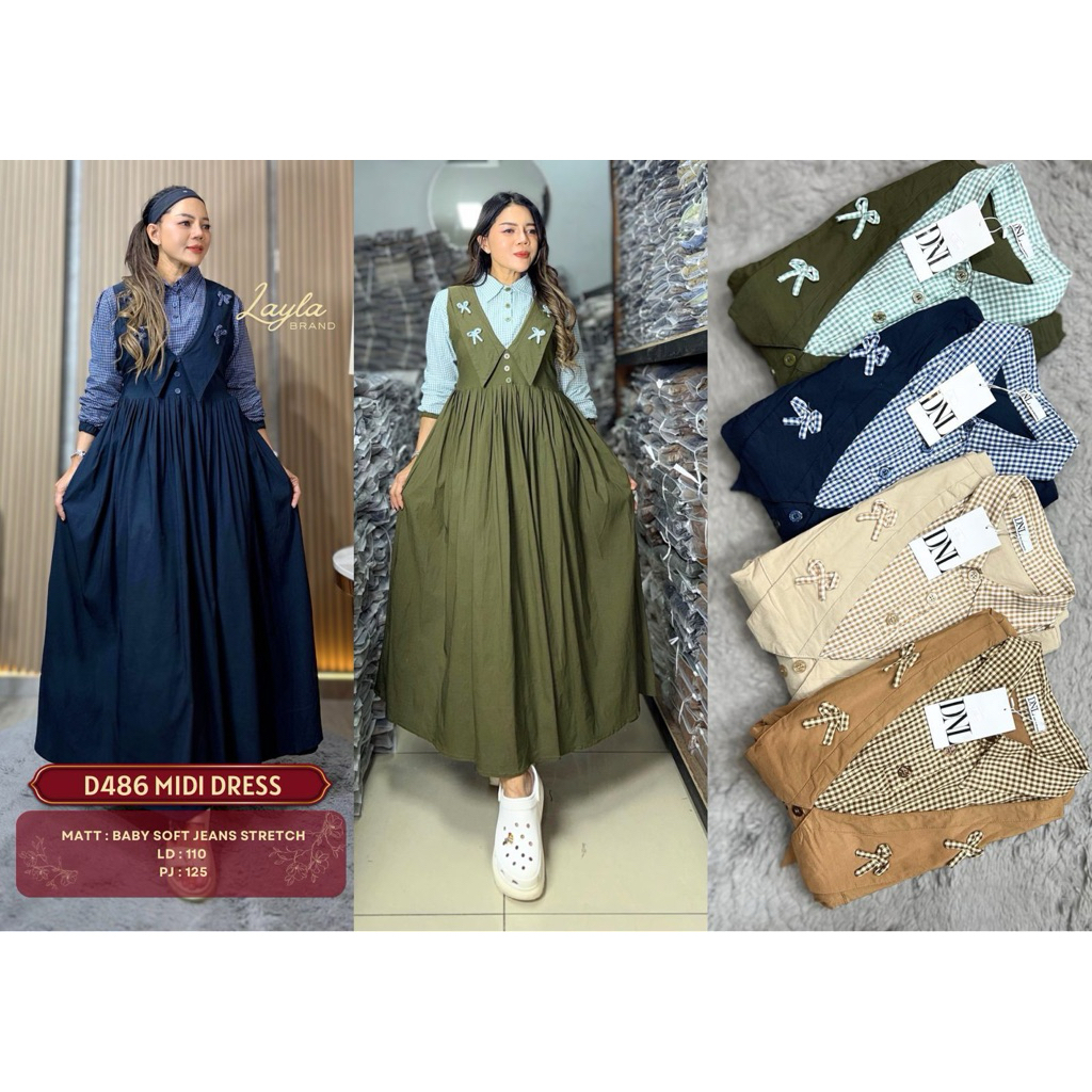 Gamis layla terbaru / layla baru kotak terbaru / gamis layla / midi dress layla