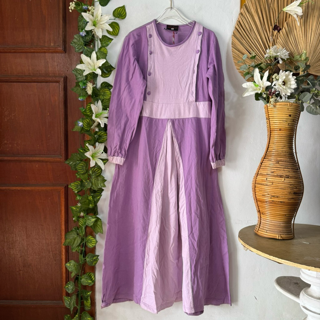 Gamis Kaos Ungu Muda