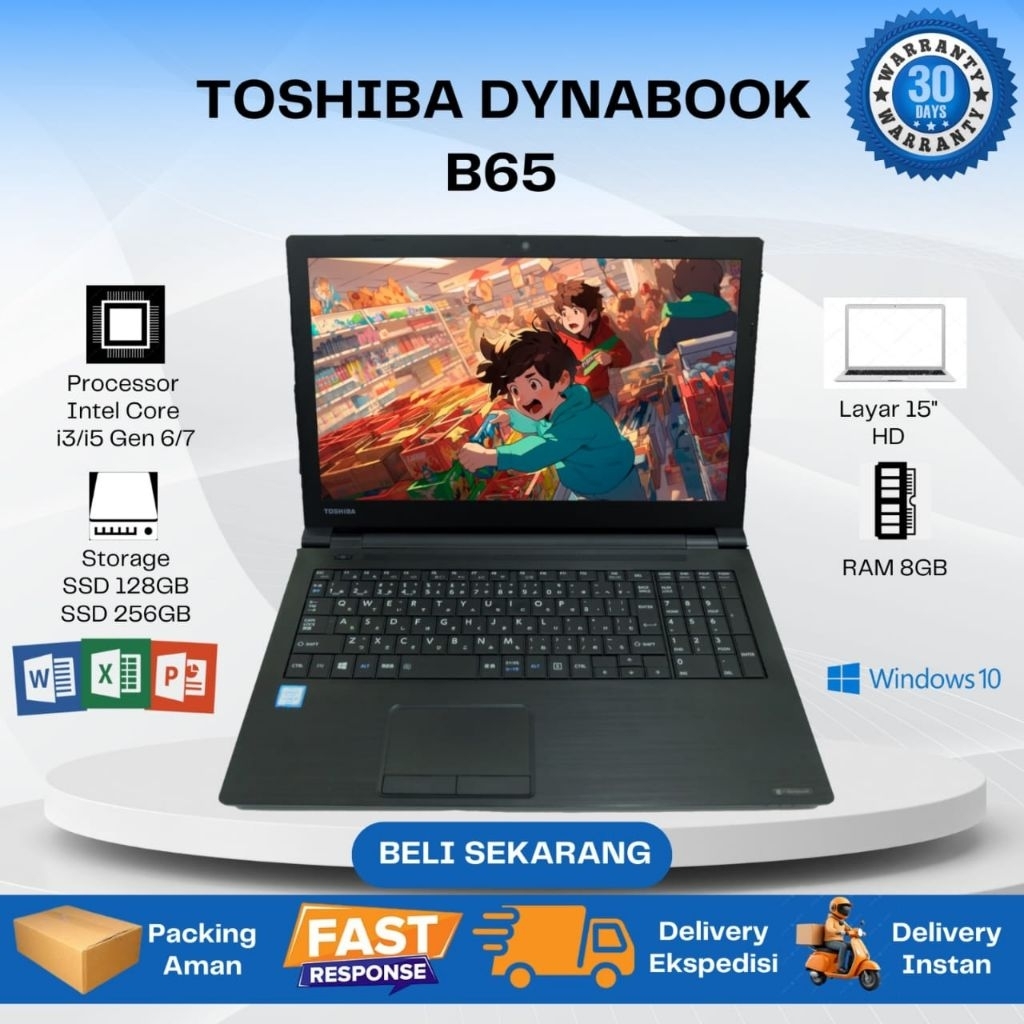 Laptop Toshiba Dynabook B65 Intel Core i5 Gen 7 RAM 8GB SSD 256GB