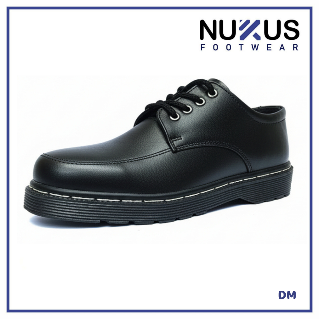 Nukus Sepatu Pantofel Pria Docmart Hitam Tali - Pantofel DM