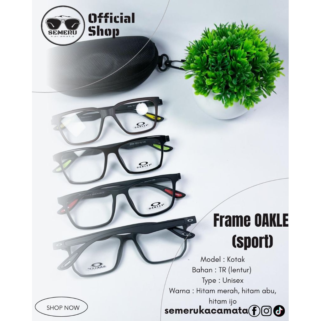 Kacamata kotak OAKLEY Sport Premium | Bahan TR Lentur | Type Unisex