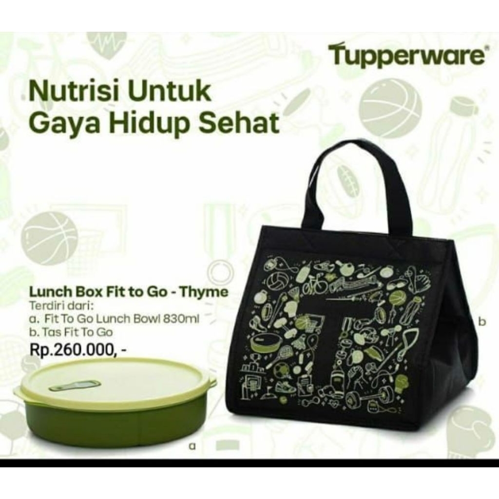 Bontot Tempat Makan  with CUTLERY Devided Lunch Tupperware HIJAU