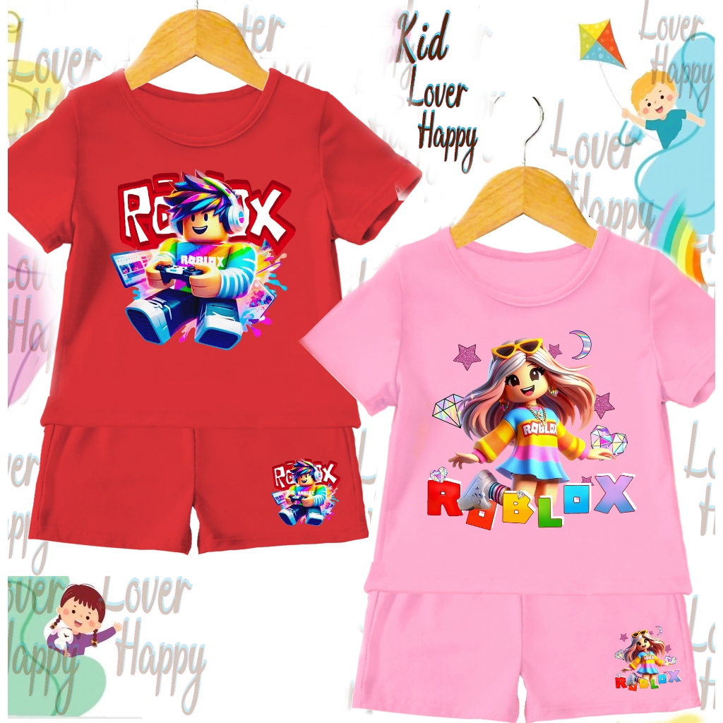 Baju Roblox Laki-laki dan Perempuan setelan anak / Setelan Roblox anak Laki-laki dan Perempuan