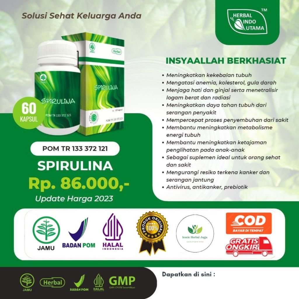 Kapsul Spirulina Original Suplemen Meningkatkan Kekebalan Tubuh
