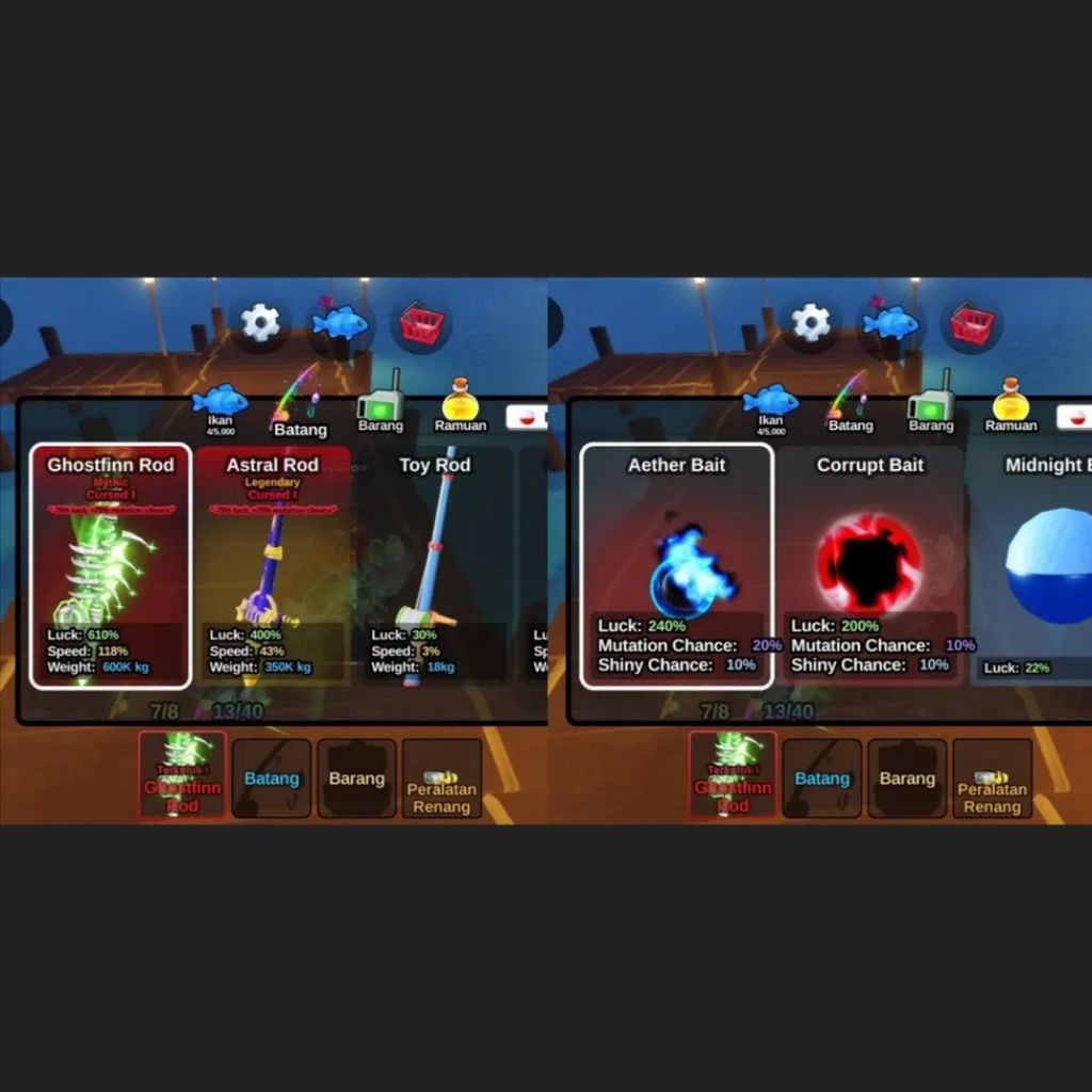 AKUN FISH IT GHOSTFINN ROD + AETHER BAIT Fish It