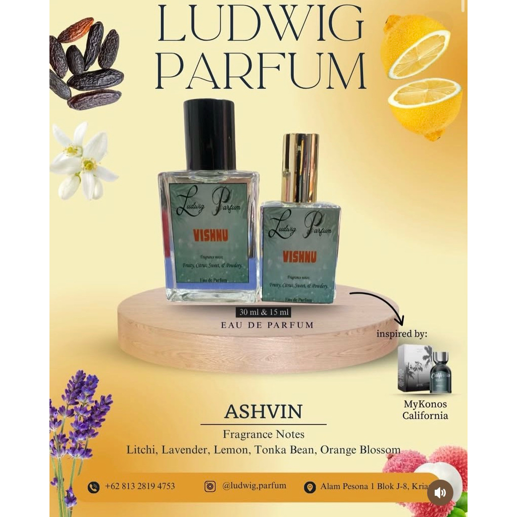 *PARFUM BIBIT EROPA* Ludwig Parfum “Ashvin” Inspired by California