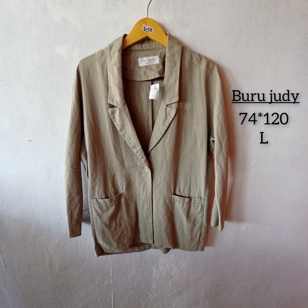 BLAZER LINEN BURU JUDY ORI SIZE L MULUS