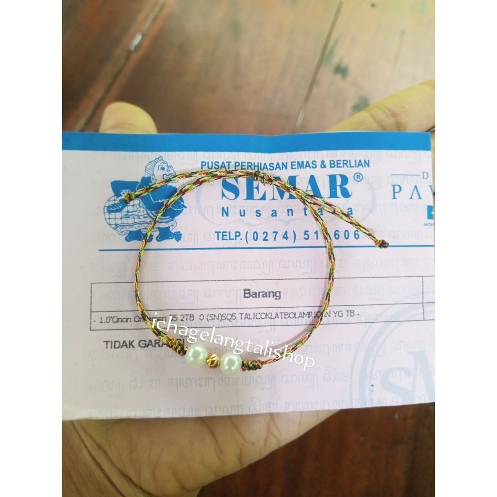 gelang tali mutiara Mrican 0, 1 gram semar nusantara