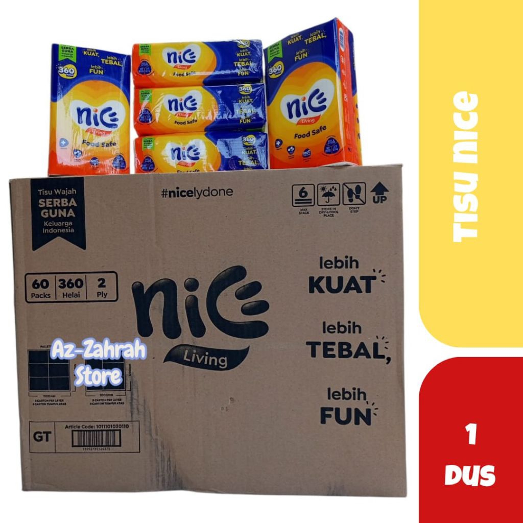 Tisu Nice ( 1 Dus / 60 Pcs ) 360 Helai | Nice Facial Tissue | Tissue Wajah