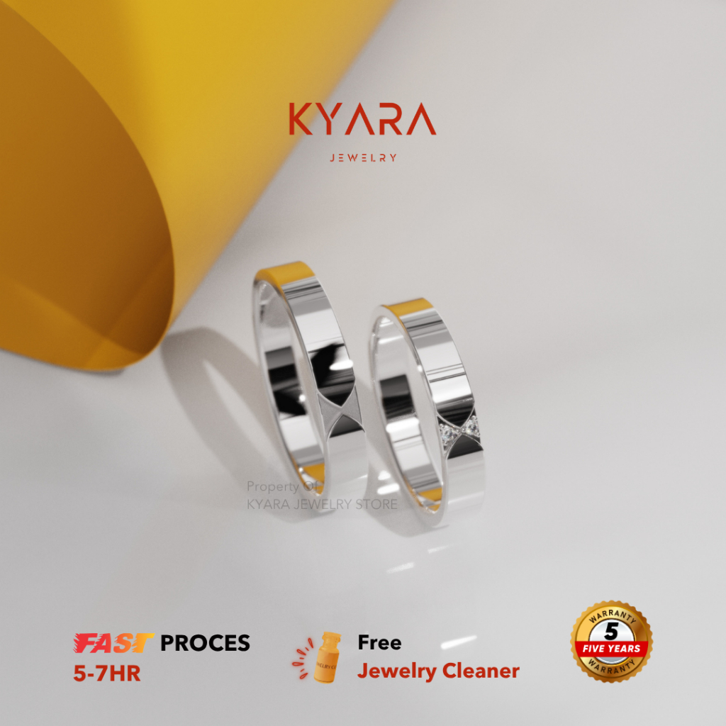 Cincin Nikah Kawin Couple Tunangan Lamaran Perak Palladium Platinum Emas KY90