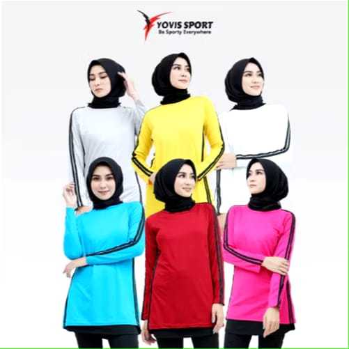 kaos olahraga wanita lengan panjang