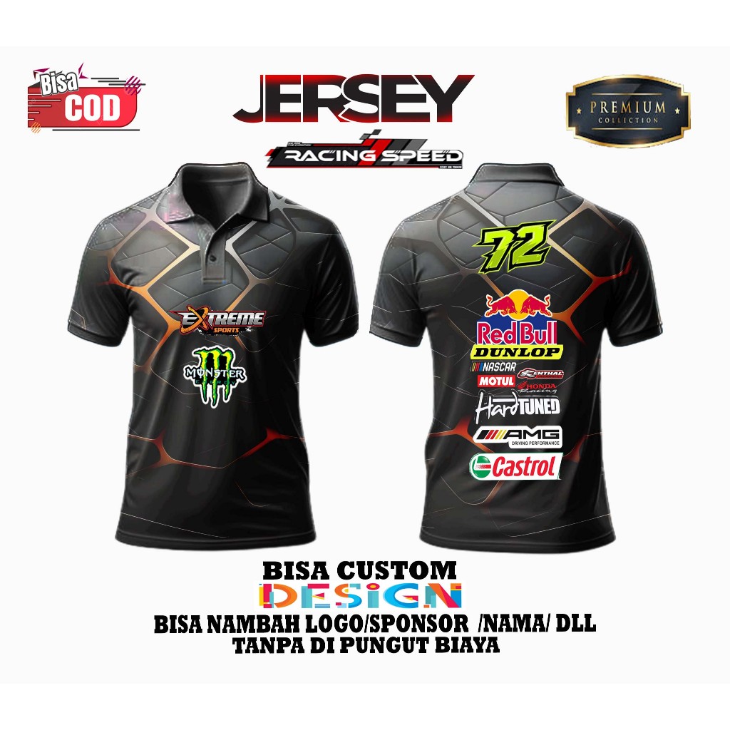 JERSEY RACING SUPERMOTO RIDER/BAJU JERSEY SUPERMOTO CRF KLX WR DTRACKER 13