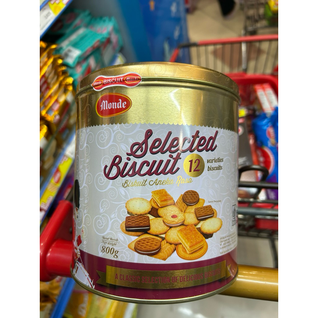Monde selected biscuit 12 800gr kaleng