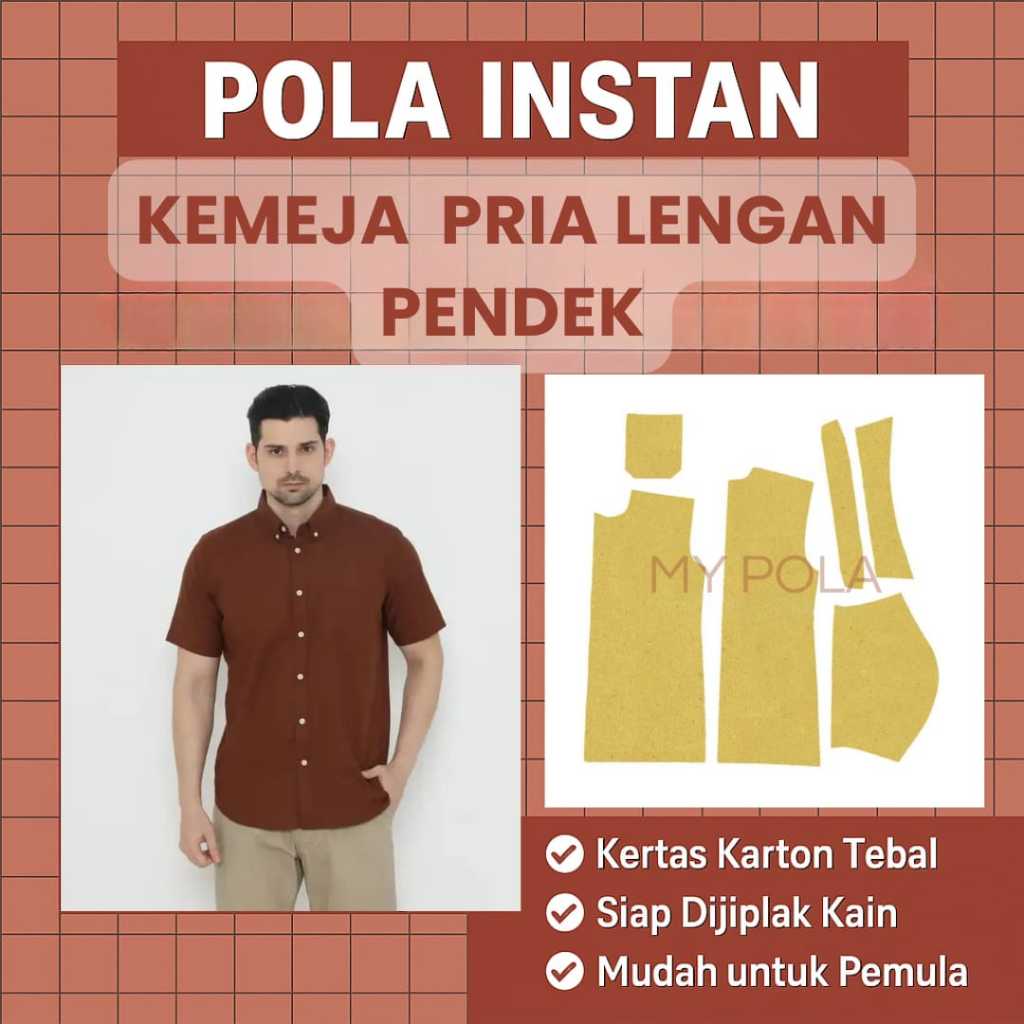 [COD]- Pola Kemeja Pria Dewasa - Pola Instan Kemeja Pria - Pola Kemeja Pria - Pola Kemeja Lengan Pen