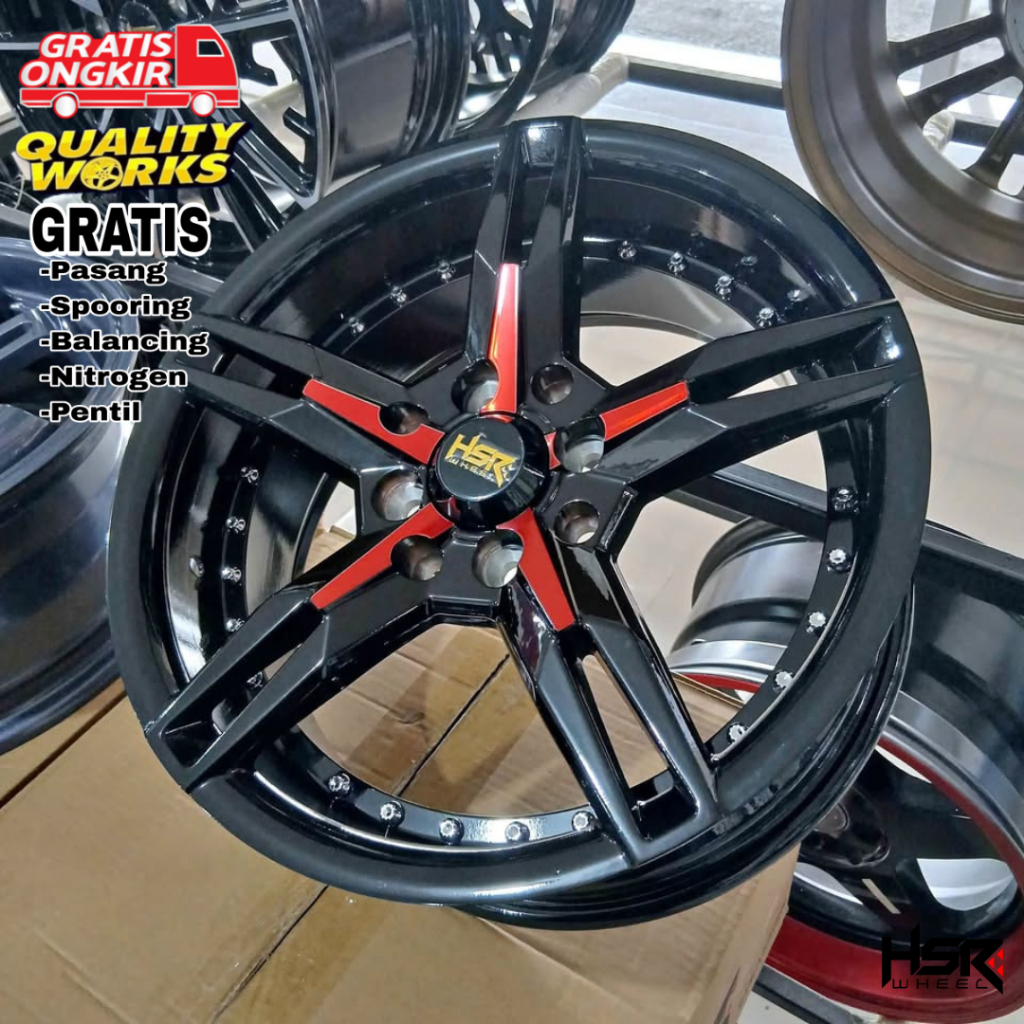Velg HSR Keunikai Ring 15 Lebar 6,5 ET40 Velg Racing Mobil Brio Agya Datsun Sirion