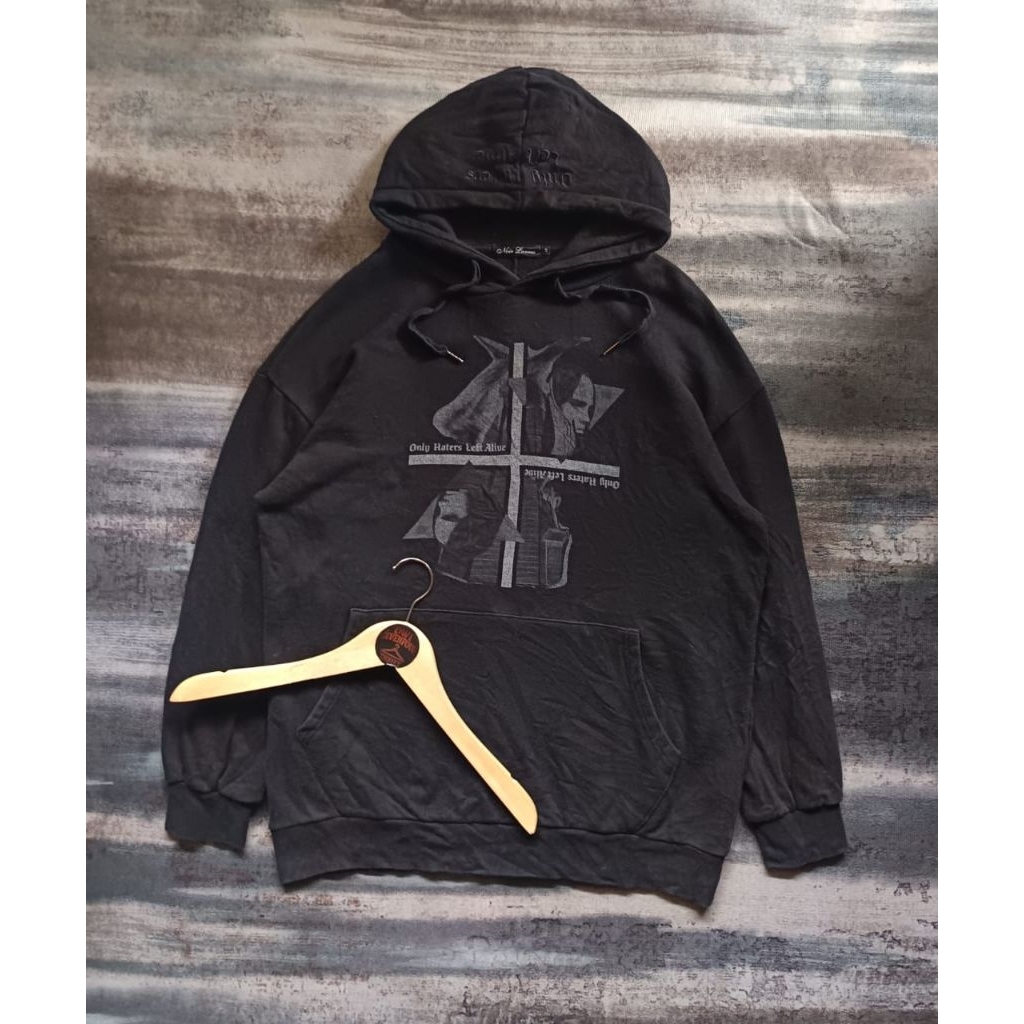 Hoodie vintage Noir Larmes hitam