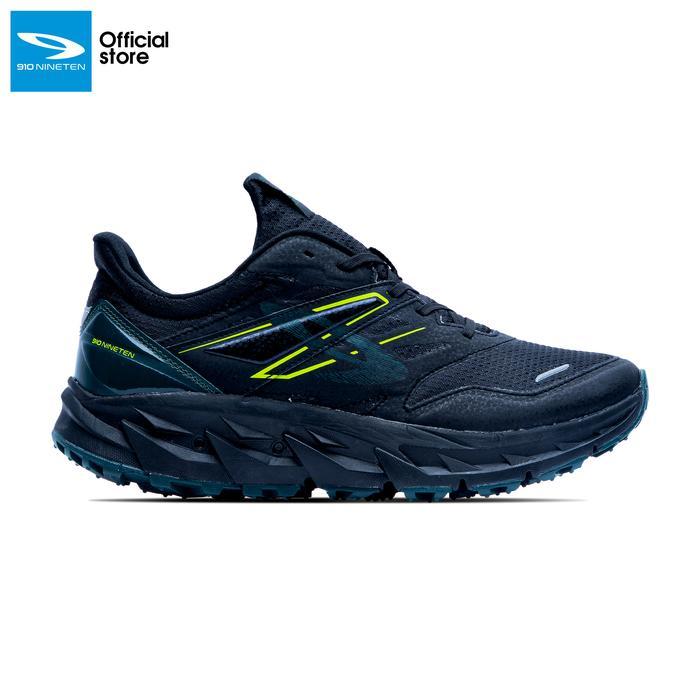 910 Nineten Yuza Evo Sepatu Trail Running - Hitam/Hijau-Tua/Jingga