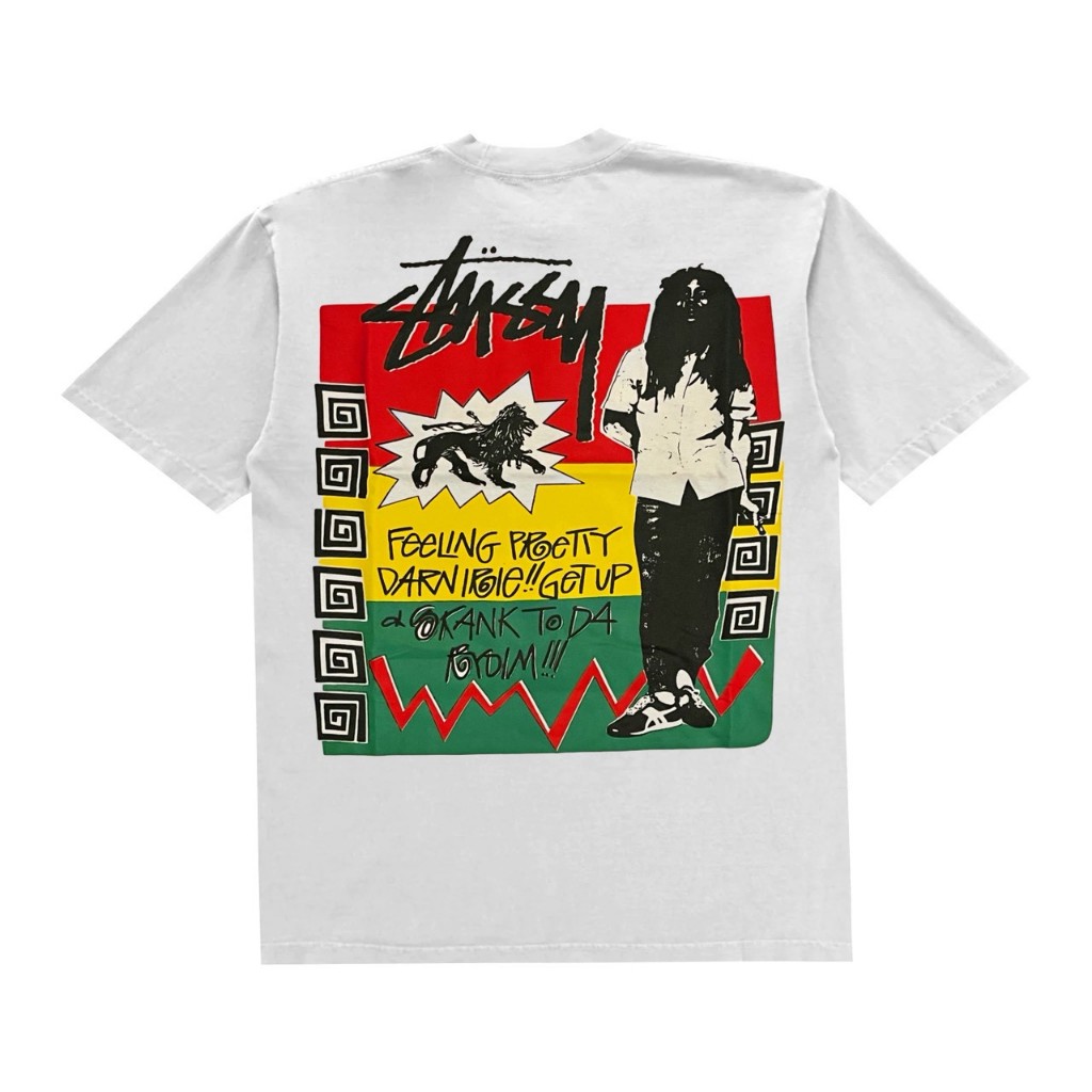 T-SHIRT STUSSY KAOS STUSSY BOB MARLEY TEE WHITE PREMIUM FULLTAG 1:1