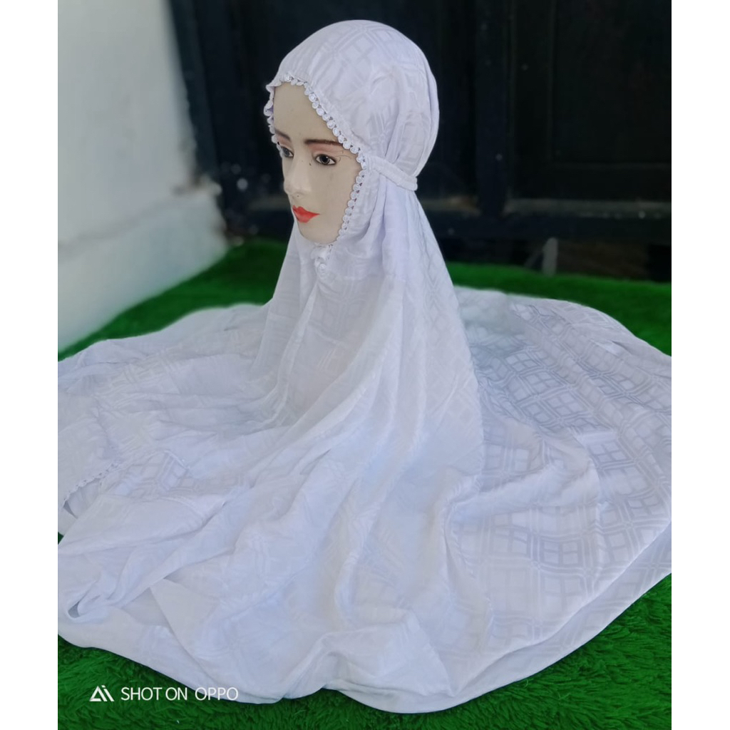 Mukena Terusan Sutra Blitz polos putih