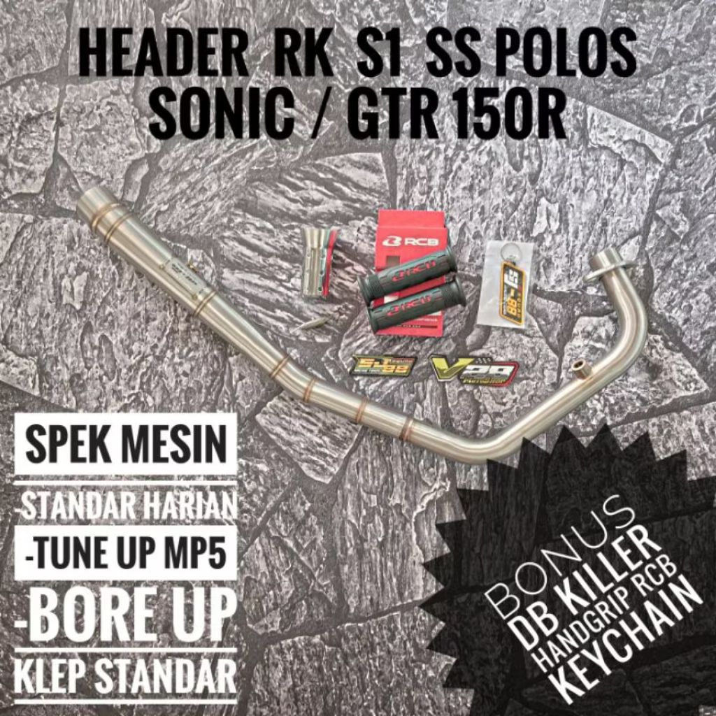 Header SJ88 RR S1 / RK S1 Sonic 150R / GTR 150R WAJIB UNDERBONE Ngacung Roadrace Pipa Leheran UB sta
