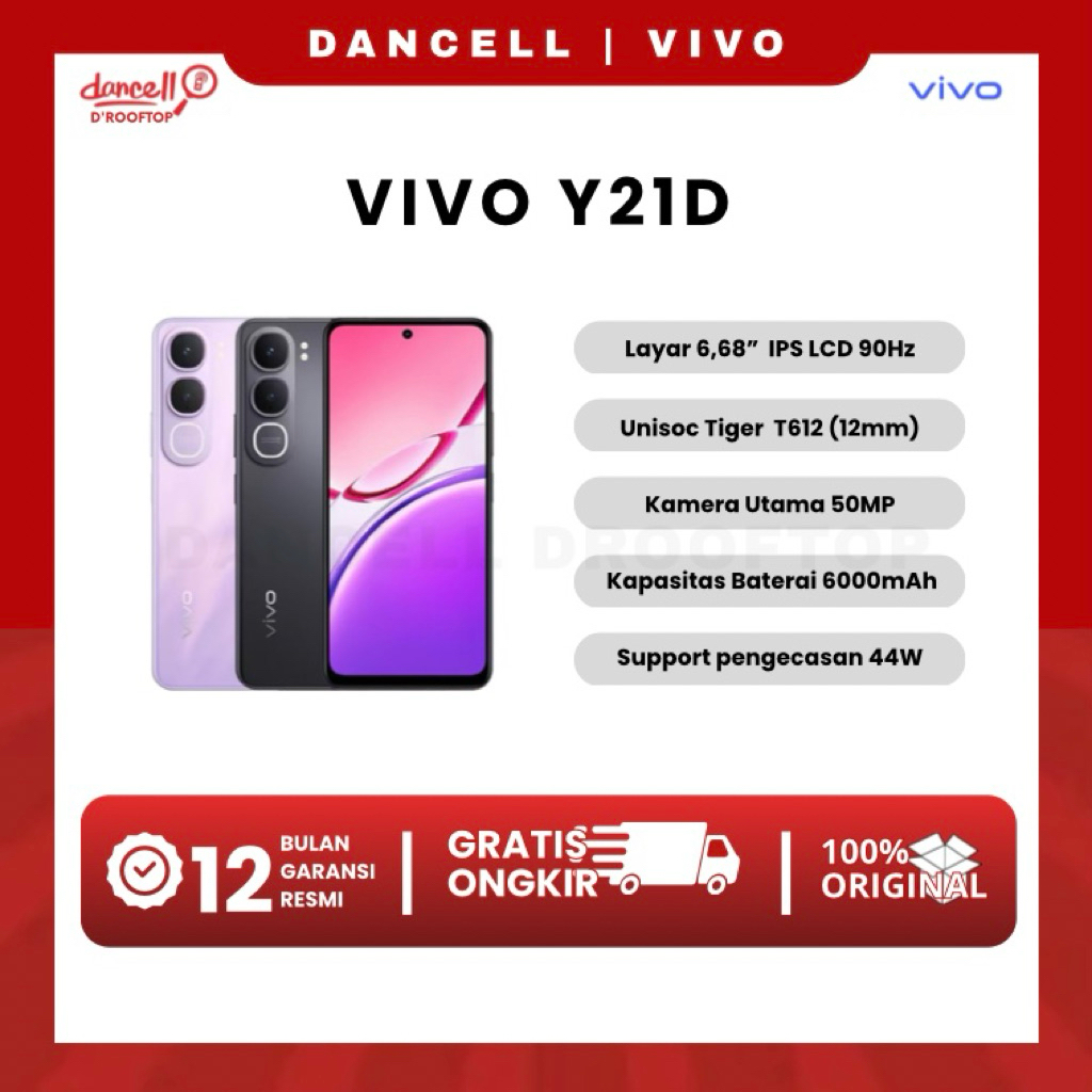 Vivo Y21D Ram 4/128GB | Ram 6/128GB | Ram 6/256GB | Ram 8/128GB