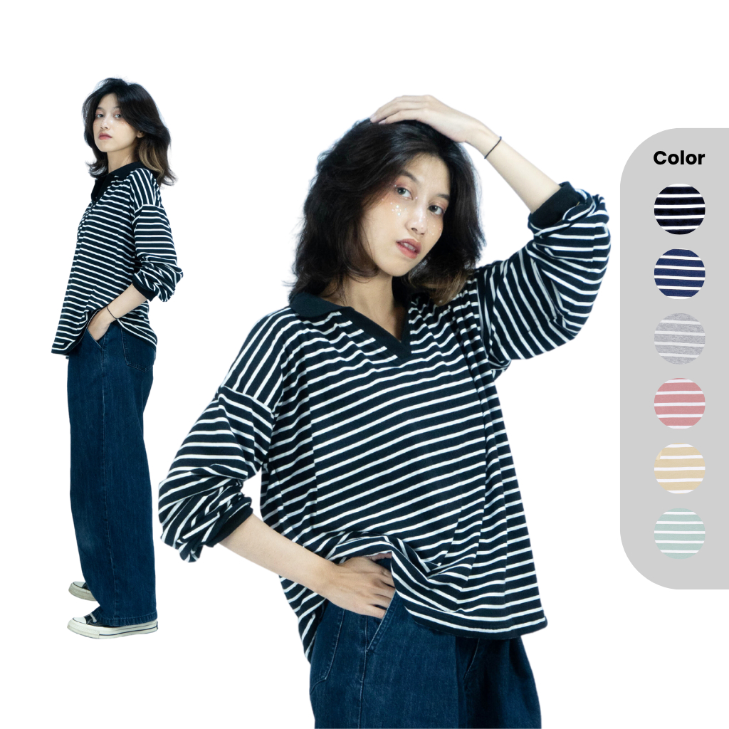 KEEN IDD T shirt Polo Longsleeve Stripe Material Premium Cotton Stripe 30s