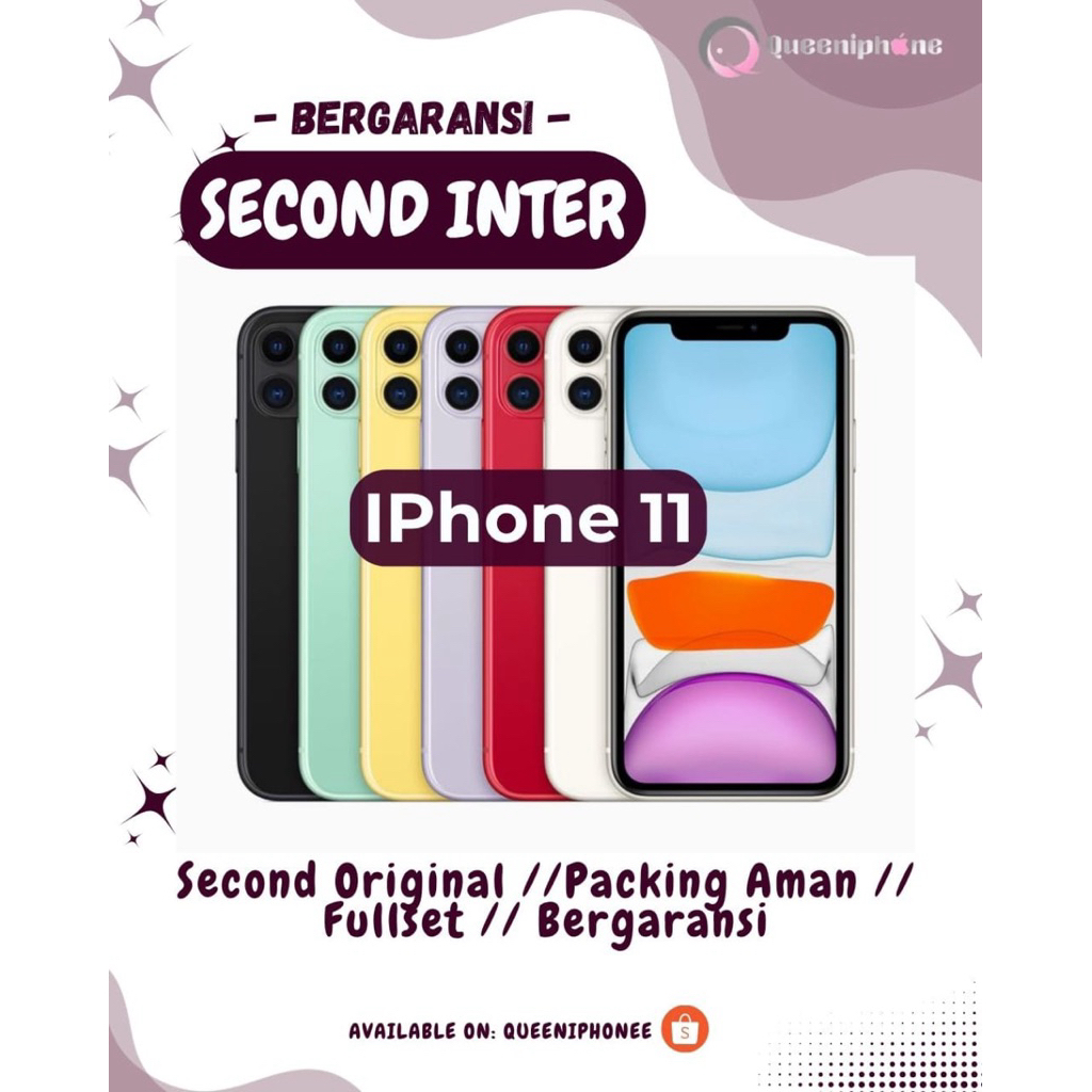 Second Inter iPhone 11 64/128/256 Bergaransi 