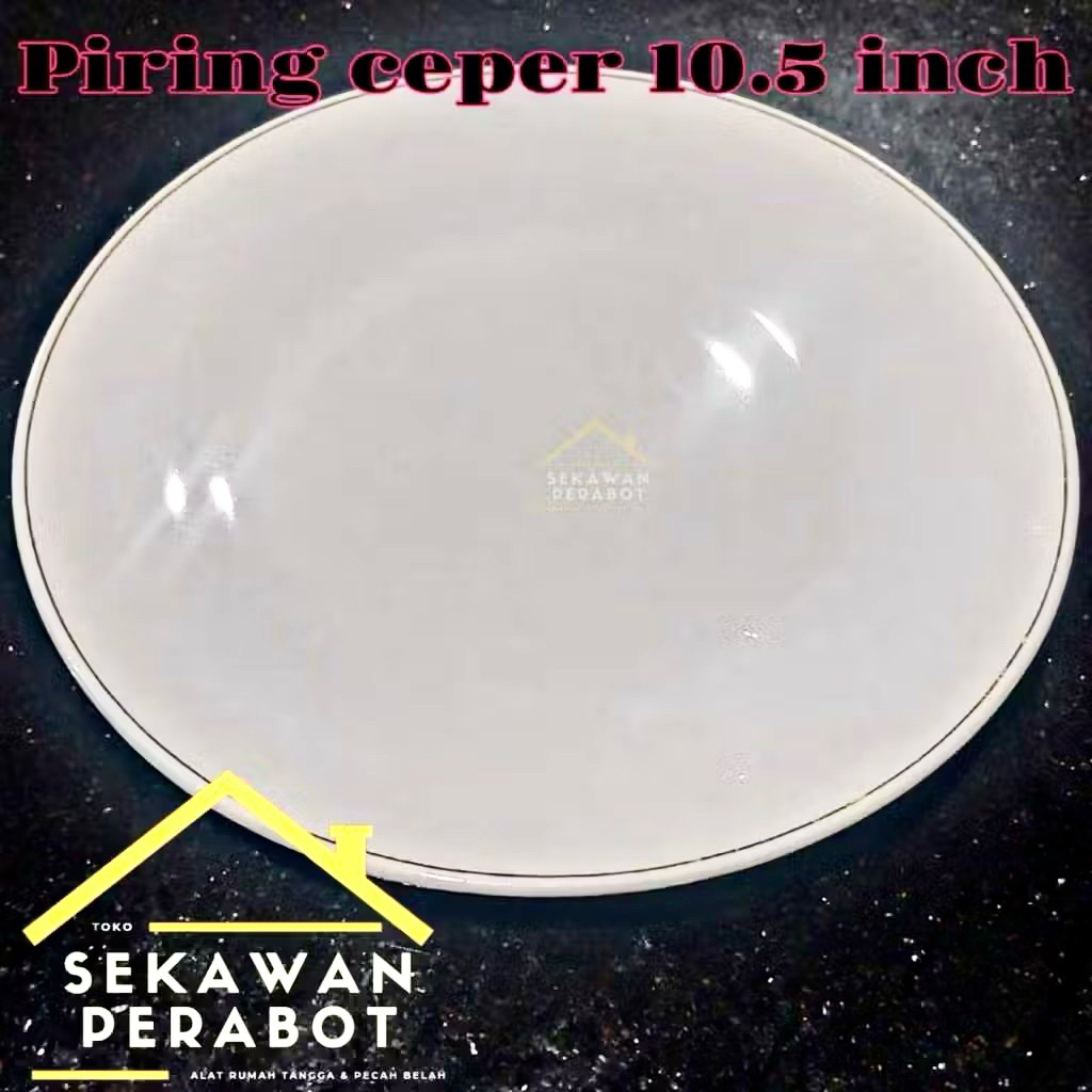 <1 PCS> PIRING MAKAN KERAMIK CEPER 10.5 INCH PSF DINING PLATE