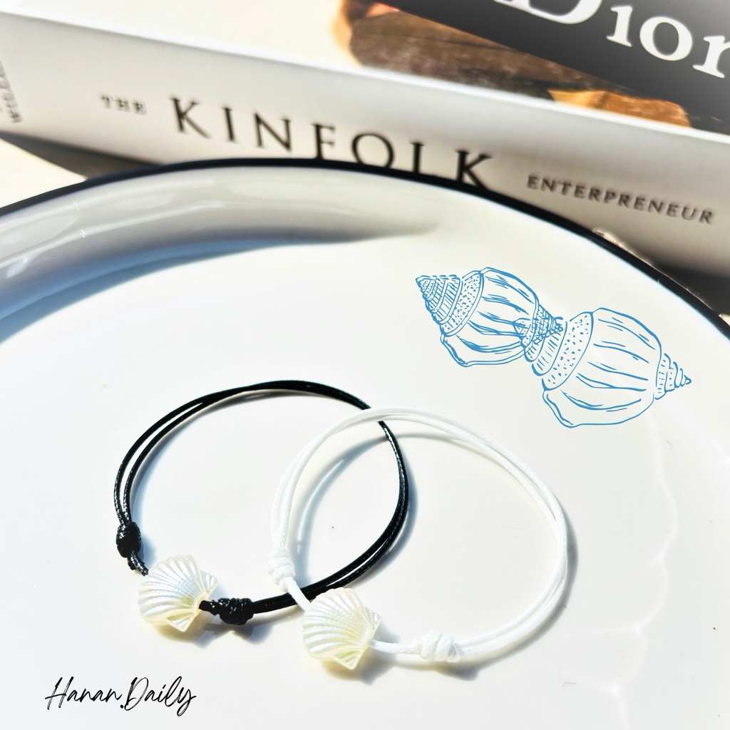 (Couple Hitam Putih) Gelang kerang Couple Hitam Putih Gelang pasangan persahabatan