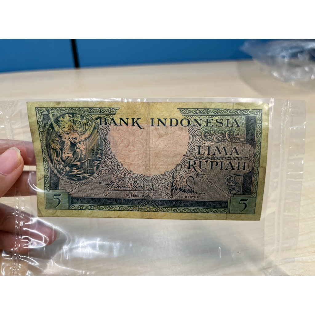 UANGKUNO 5 RUPIAH OTAN 5 RUPIAH KERA SERI HEWAN TAHUN 1957