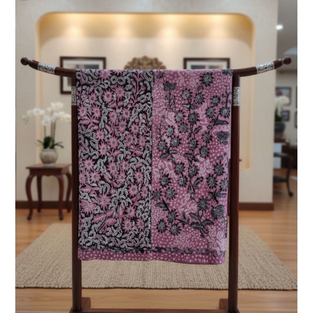 Black-Mauve pink Kain Barik Asli Tulis Lasem Batik Tulis Batik Lasem