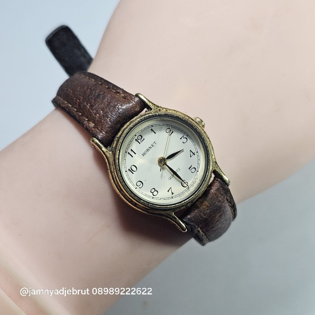 Jam Hornet HN-013 byk Orient Ladies Gold Vintage Bekas