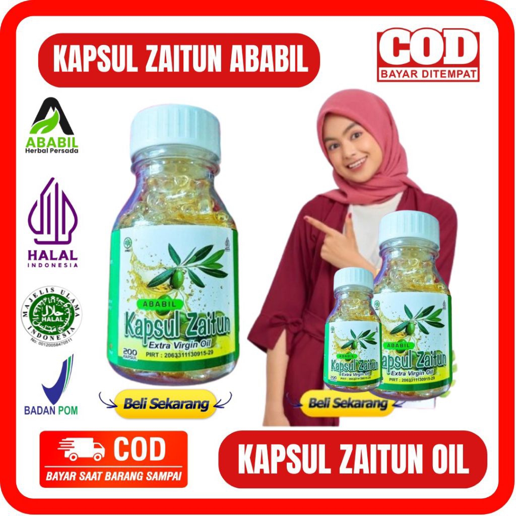 KAPSUL ZAITUN ABABIL ISI 200 - KAPSUL EKSTRAK VIRGIN OIL 200 MINYAK ZAITUN OIL ISI 200 KAPSUL - KAPS