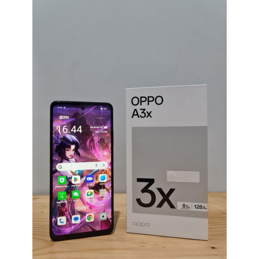 OPPO A3x (Merah Nebula), Prosesor Qualcomm® Snapdragon® 6s 4G Gen1, RAM 6+6GB, Penyimpanan 128GB, La
