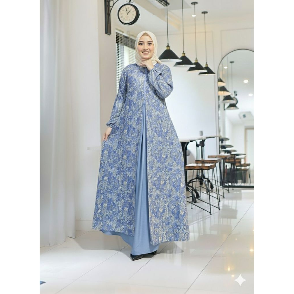 NAOMI DRESS-gamis wanita elegan bahan katun unqlo mix katun jaguar terbaru