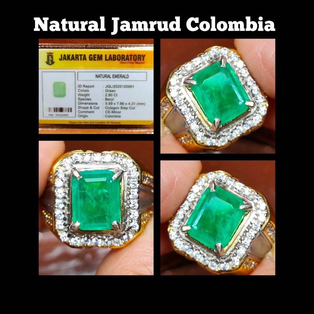 NATURAL BATU CINCIN PERMATA JAMRUD COLOMBIA