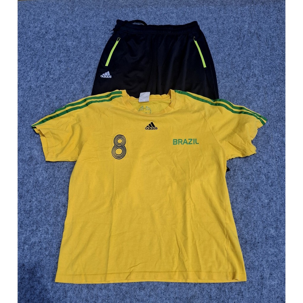 Setelan Adidas Original Training – Kaos Olahraga & Celana 3/4 Quick Dry Pria