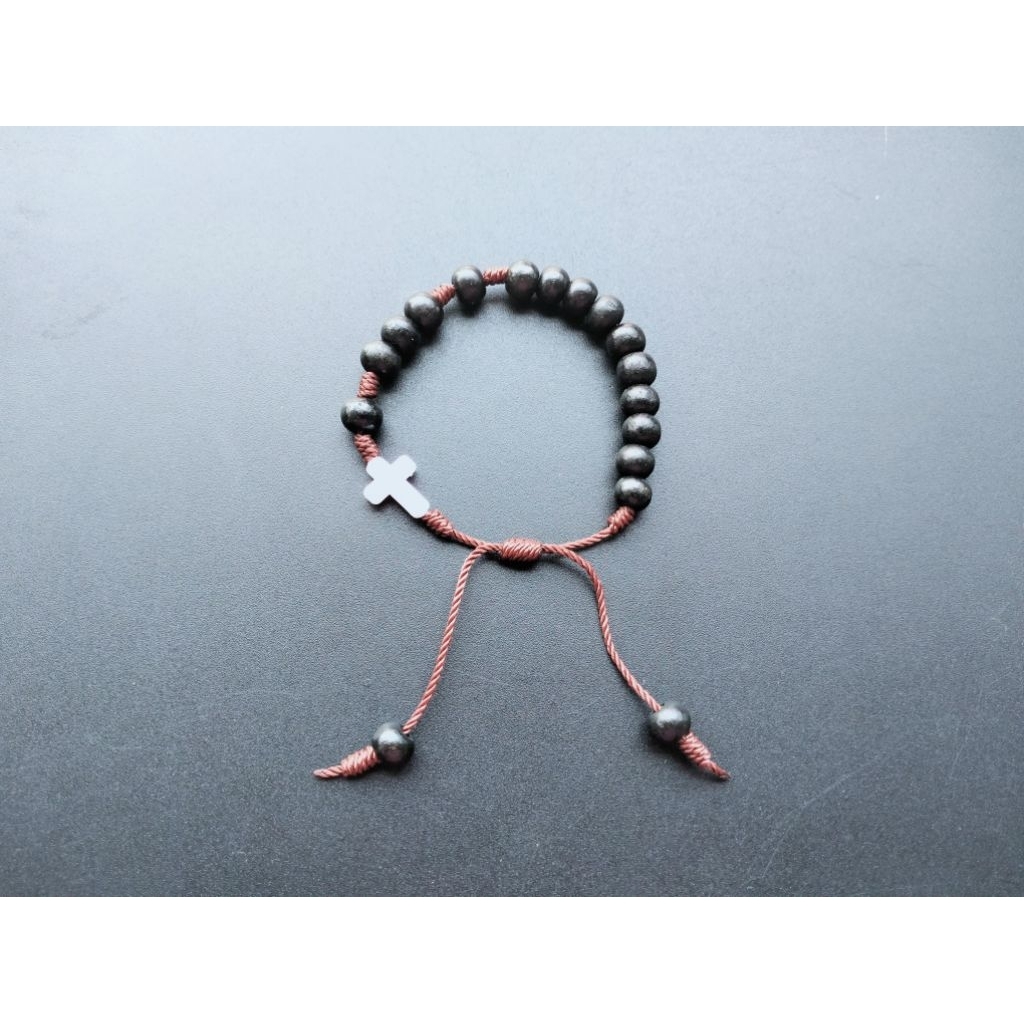 G673 GELANG ROSARIO KAYU GELANG SALIB KATOLIK