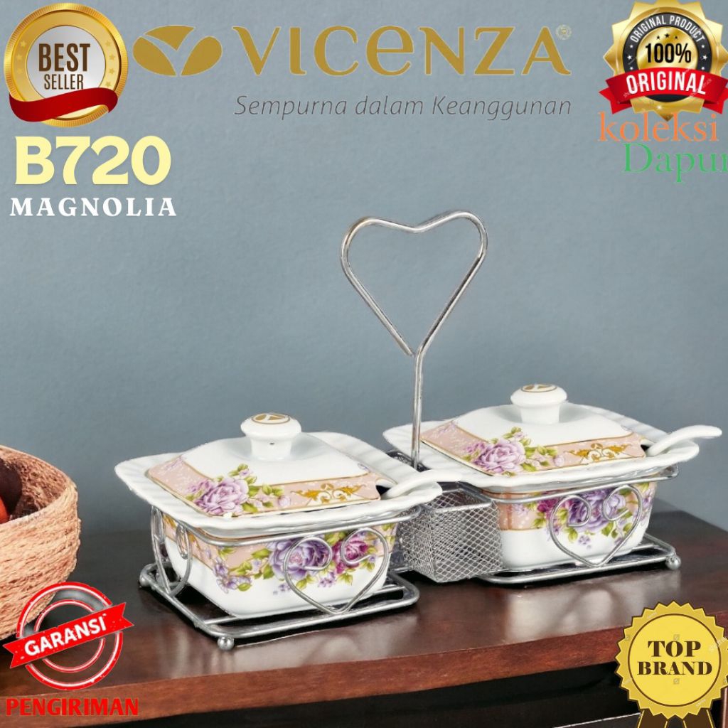 Tempat sambal kotak VICENZA B720 wadah saji tempat saos dan tempat bumbu, magnolia square jar, prasm