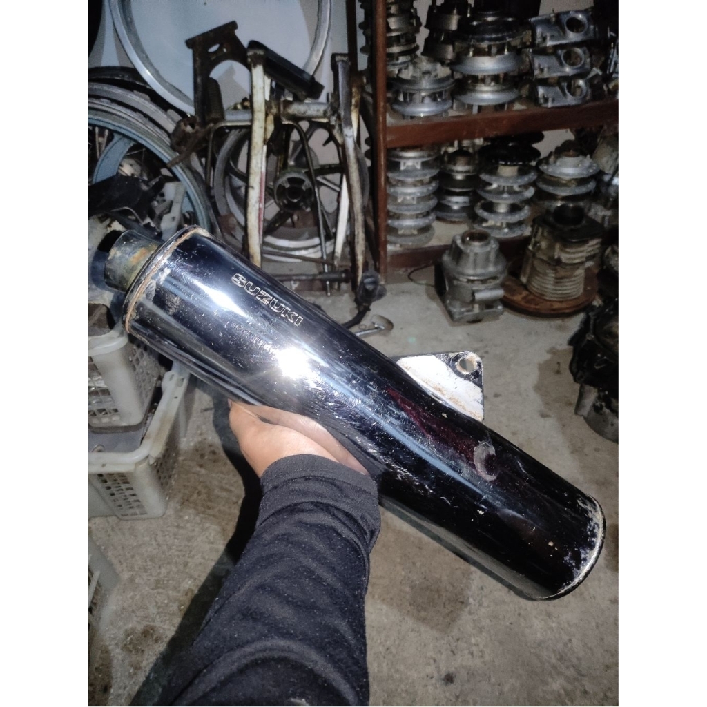 slencer knalpot suzuki satria FU ori(CKD/lokal) sudah bedahan/bobokan(bukan standaran)