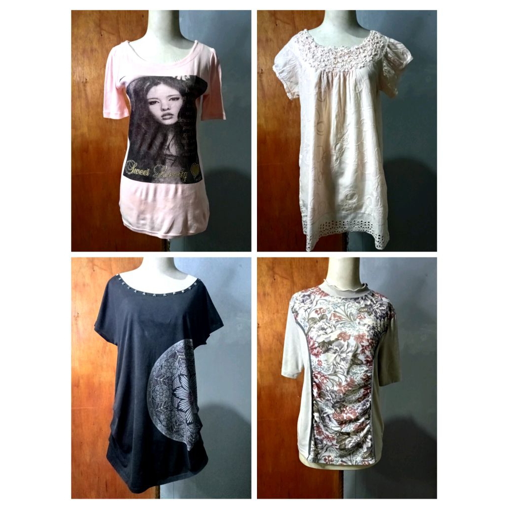 Baju kaos wanita lengan pendek / Blouse wanita lengan pendek