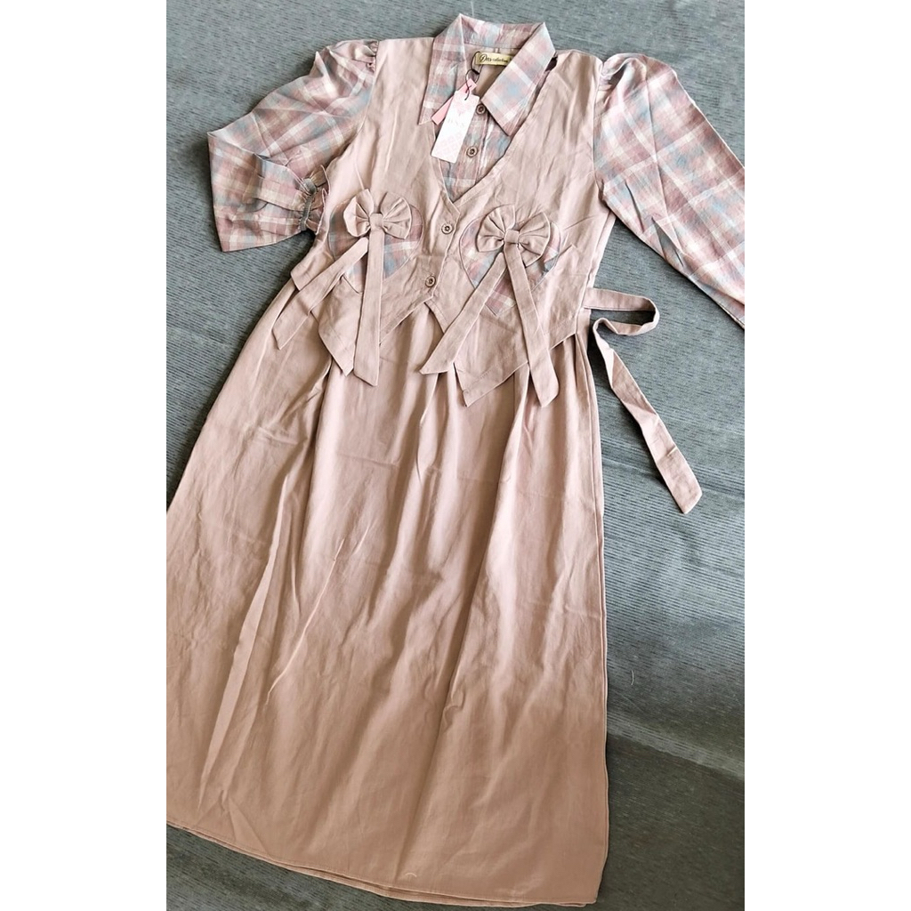 GAMIS SALUR ANAK PEREMPUAN KATUN TRISET (DRESS chornise)//original dns