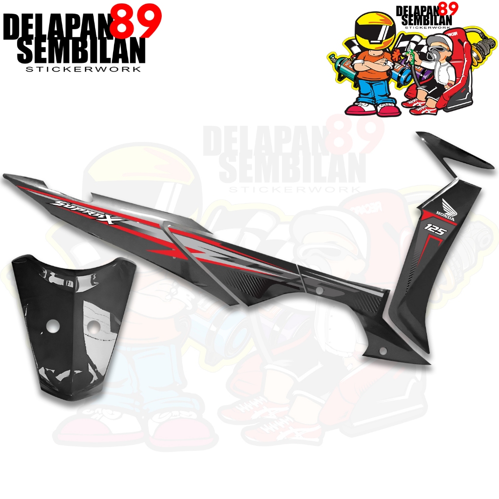 Striping Variasi Honda Supra X 125R 2010-2012 New Design Simple Striping Bahan Transparan Bening