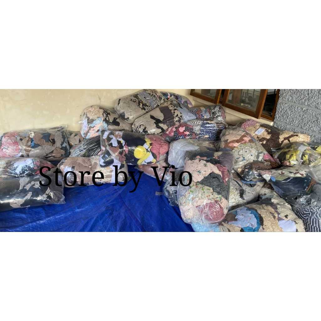 Kain Perca Kiloan Sisa Produksi Bayi Berkualitas, Bahan Rayon Polos 1 kg